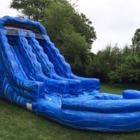 Blue Crush Dual Lane Water Slide With Pool