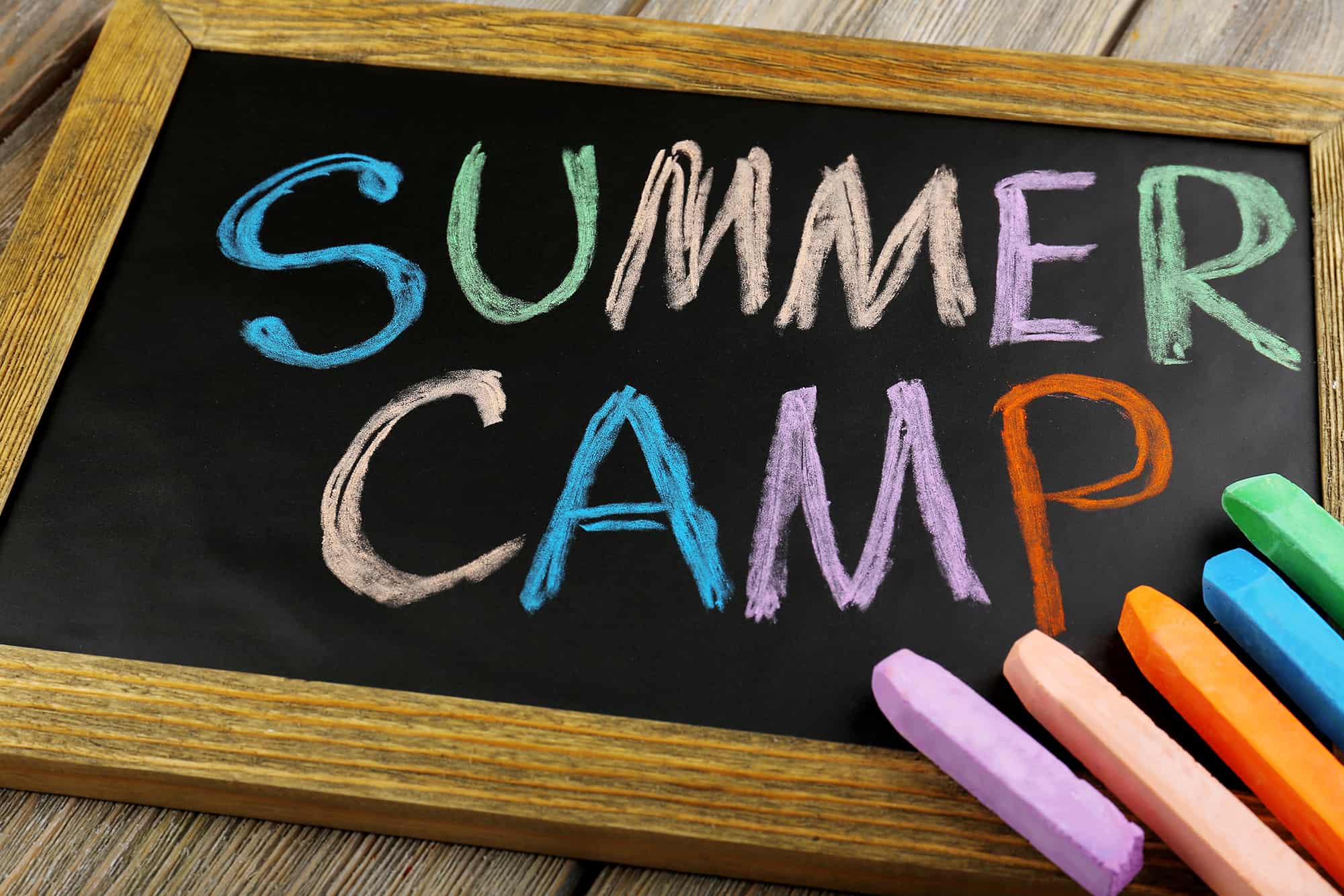 Summer Camp on Chalk Board