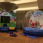 Christmas bubble and sponge bob bounce house