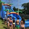 kids by water slide