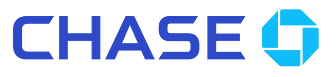 The image shows the word "CHASE" in blue capital letters, followed by a blue octagonal logo. This is the logo for Chase Bank.