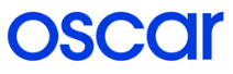 The word "oscar" is written in bold, lowercase blue letters on a white background.
