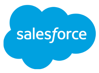 Salesforce logo featuring the word “salesforce” in white lowercase letters inside a blue cloud shape.