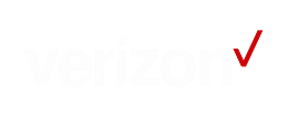 The Verizon logo with the word "verizon" in bold white letters and a red check mark above the "z" on a black background.