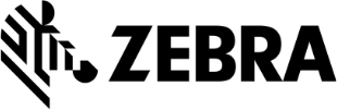 Zebra Technologies logo featuring a stylized zebra head in black and white stripes to the left of the bold black word "ZEBRA.