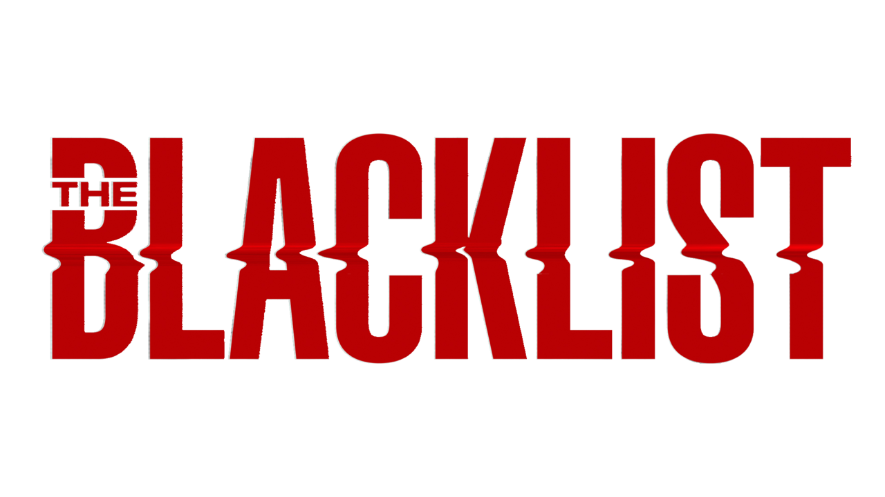 The words "THE BLACKLIST" in bold red capital letters with a mirrored reflection effect creating a distorted line through the center of the text.
