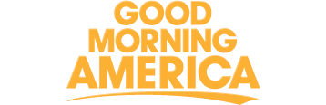 The image shows the "Good Morning America" logo in bold, yellow capital letters, with "GOOD" on top, "MORNING" in the middle, and "AMERICA" at the bottom above a yellow curved line—perfect for a sunny NY morning or planning party rentals Long Island style.